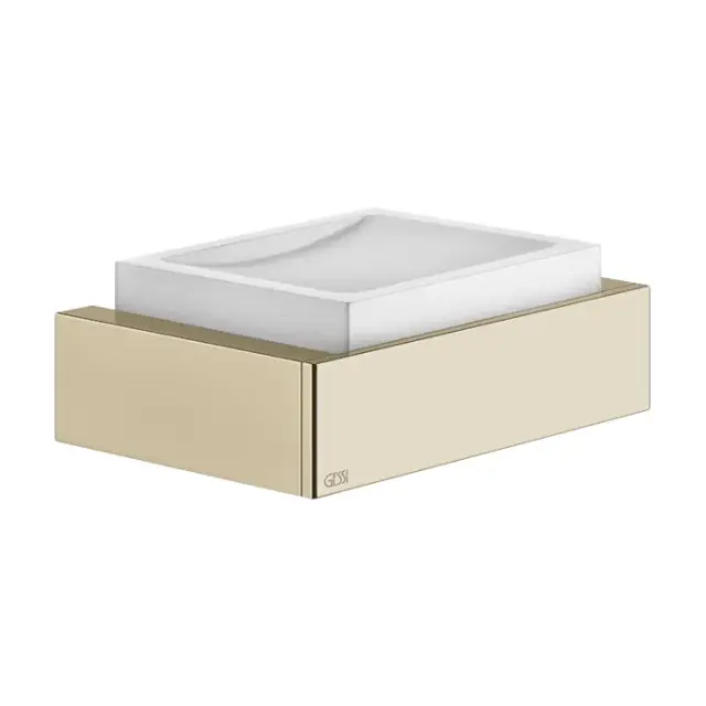 Gessi Inverso Мыльница с керамической чашей, подвесная, цвет: brushed brass PVD 20801#727