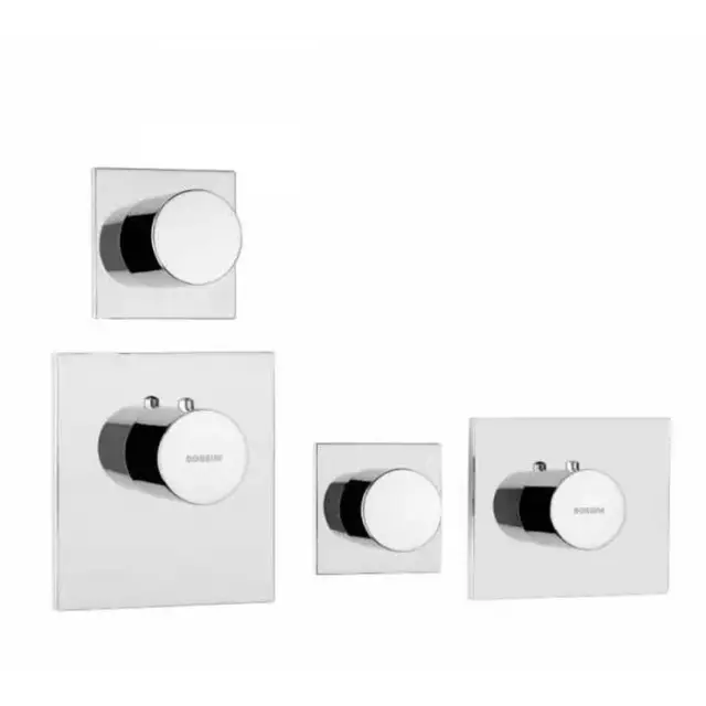 Bossini Oki Смеситель термостатический, встраиваемый, с девиатором, зап. вентилем, цвет: chrome Z031201.030