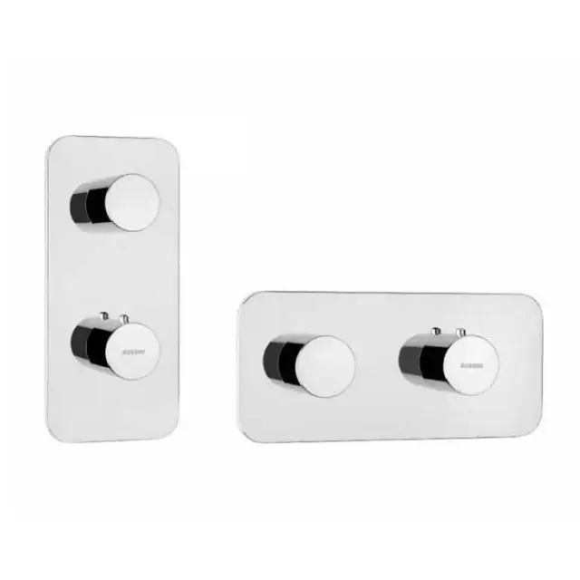 Bossini Oki Смеситель термостатический, встраиваемый, с девиатором, запорным вентилем, цвет: chrome Z031202.030