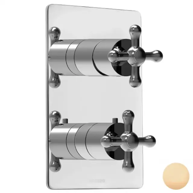 Bossini Liberty Смеситель термостатический, встраиваемый, с девиатором, цвет: antique brass, bronze Z00068.022