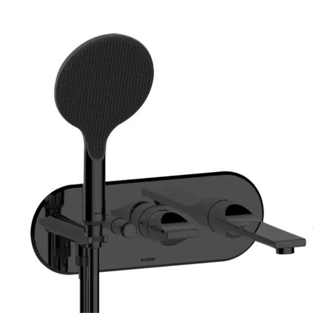 Bossini Apice Смеситель для ванны встраиваемый, с ручным душем, цвет: mat black Z00557.073