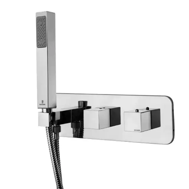 Bossini Cube Смеситель термостатический, встраиваемый, с девиатором на 2 потребителя, цвет: chrome Z005357.030