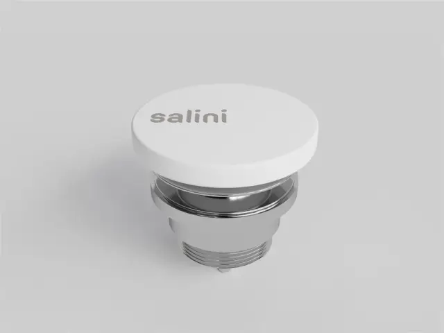 Salini D 604 Донный клапан для раковины из S-Sense, фиксированный универсальный цвет: белый глянцевы 166202G