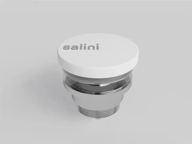 Salini D 602 Донный клапан для раковины из S-Sense, фиксированный универсальный цвет: белый глянцевы 167201G
