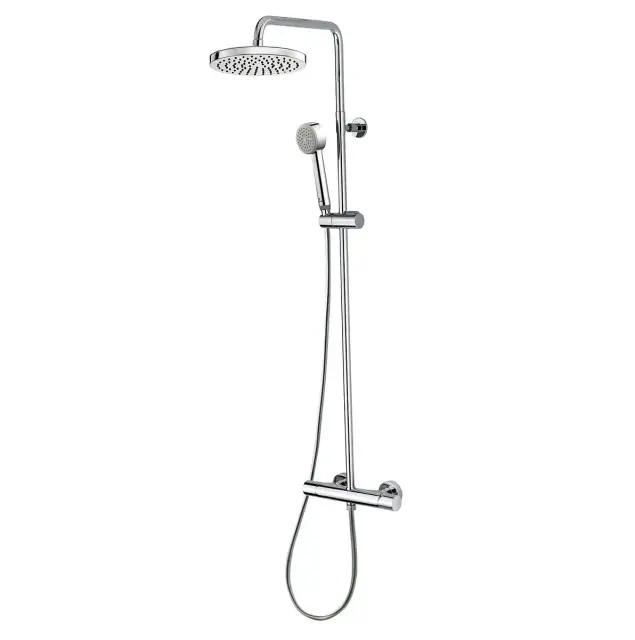 Bossini Elios Душевая стойка: смеситель, ручной и верхний душ, 1 вид струи, шланг, цвет: chrome L10052.030