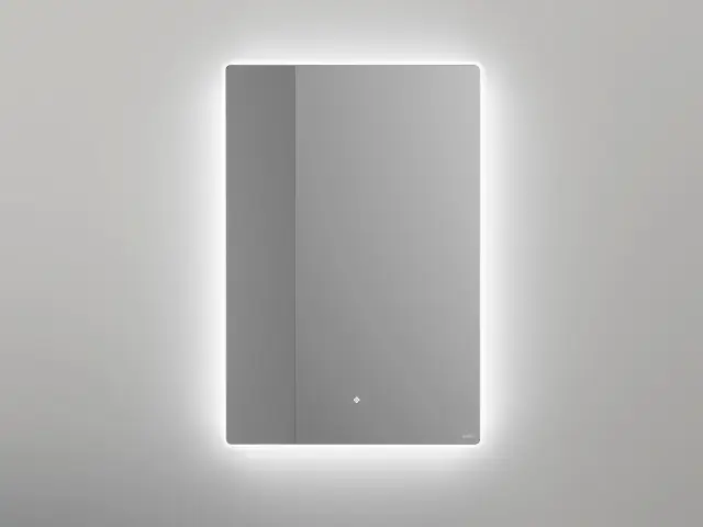 Salini Ombra Зеркало для ванной с подсветкой прямоугольное, антизапотевание 60x90h см, цвет: белый 27M016090BH