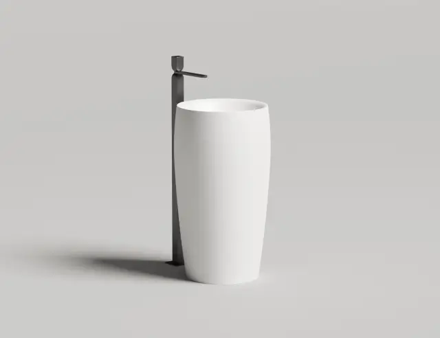 Salini Alda 03 Раковина напольная круглая, д/к, сифон 47x47x90h см, матовый цвет: RAL 130321MF