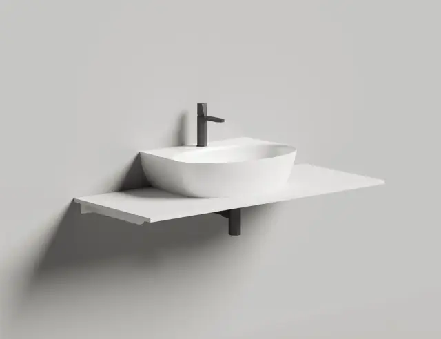 Salini Alda Wall 02 Раковина подвесная округлая 58x45x15h см, цвет: белый глянцевый 140312G