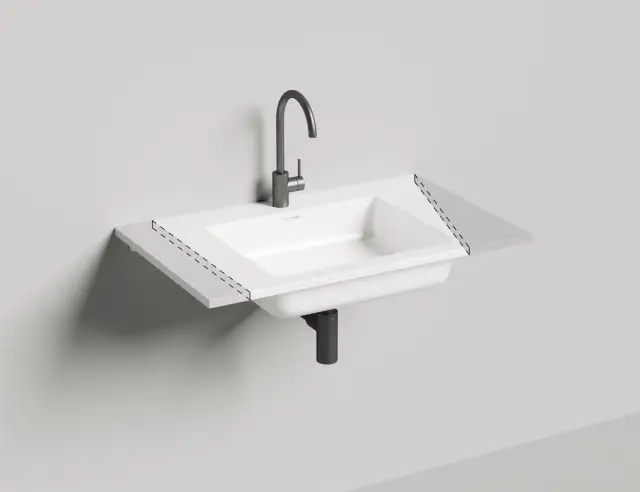 Salini Onda 80 Раковина столешница прямоугольная 80x50x1,6h см, цвет: белый матовый 1402201M