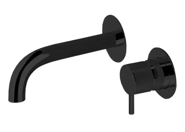 Cisal Less New Смеситель для раковины настенный встраиваемый, излив 25 см, цвет: Night Black LN00551E40