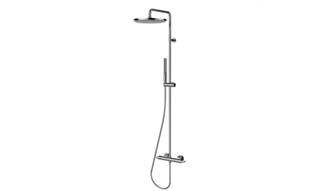 Bossini Apice Душевая стойка: смеситель, ручной и верхний душ, 1 вид струи, шланг, цвет: chrome L10507.030