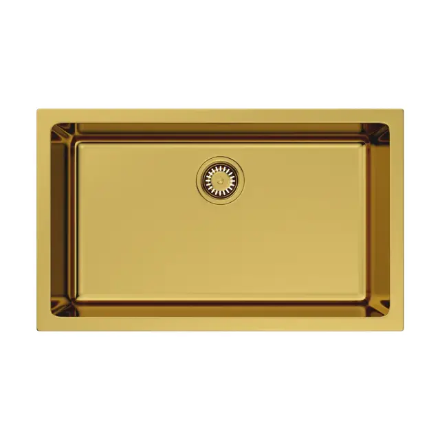 Omoikiri Okinoshima 76-U/I-G Glossy Кухонная мойка Natceramic 76x46 см, цвет: золото 4993041