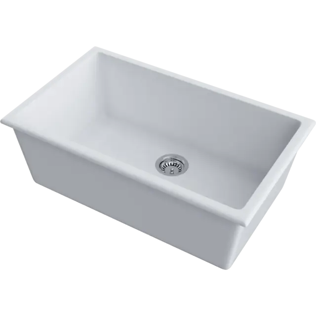 Omoikiri Okinoshima 76-U/I-WH Кухонная мойка Natceramic 76x46 см, цвет: белый 4997145