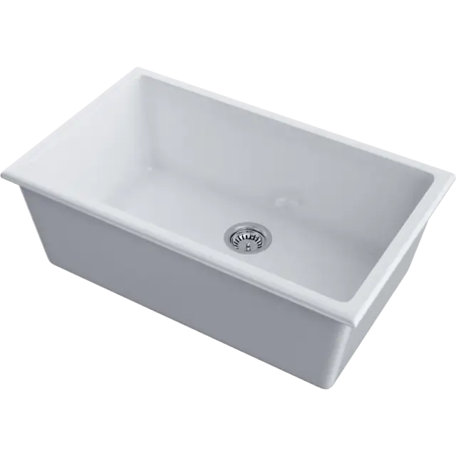 Omoikiri Okinoshima 76-U/I-WH Glossy Кухонная мойка Natceramic 76x46 см, цвет: белый 4997151