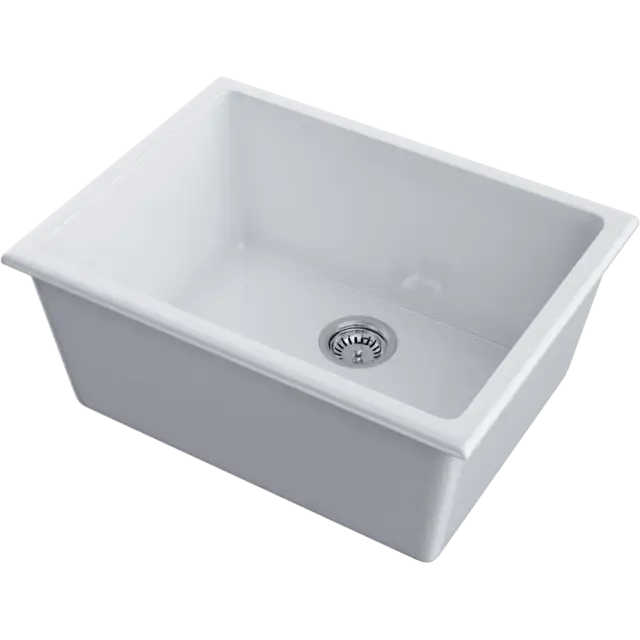 Omoikiri Okinoshima 61-U/I-WH Glossy Кухонная мойка Natceramic 61x46 см, цвет: белый 4993256