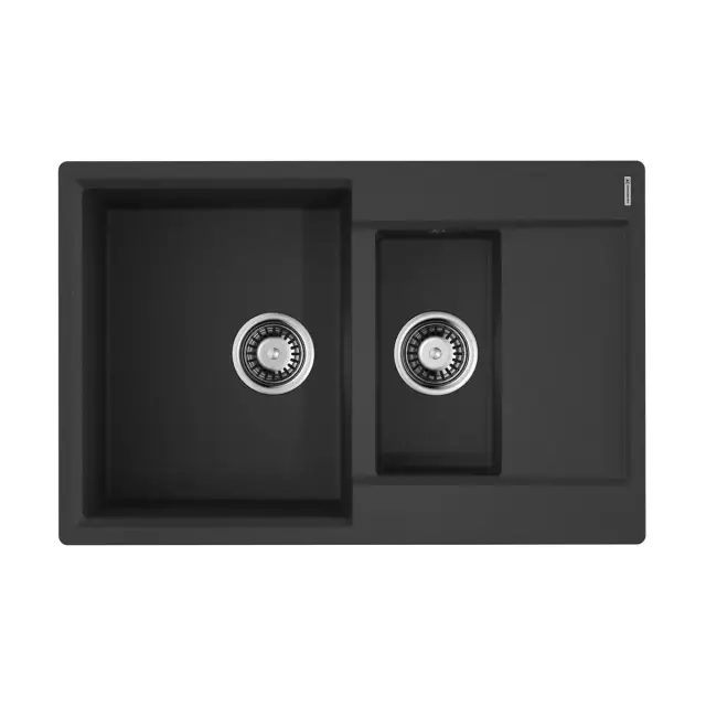 Omoikiri Daisen 78-2T-BL Кухонная мойка Tetogranit 78x51 см, цвет: черный 4993535