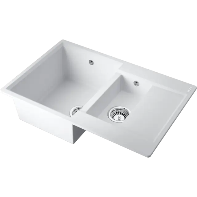 Omoikiri Daisen 78-2T-WH Кухонная мойка Tetogranit 78x51 см, цвет: белый 4993530