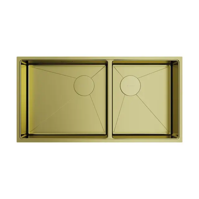 Omoikiri Taki 85-2-LB-U/IF Side-LG Кухонная мойка нерж. сталь 85x44 см, цвет: светлое золото 4997038