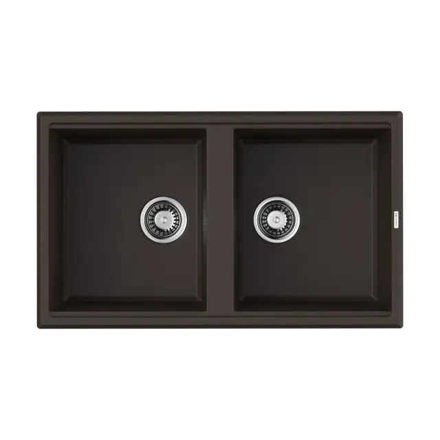 Omoikiri Tedori 86-2-DC Кухонная мойка Tetogranit 86x51 см, цвет: темный шоколад 4993928