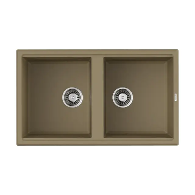 Omoikiri Tedori 86-2-CH Кухонная мойка Tetogranit 86x51 см, цвет: шампань 4993929