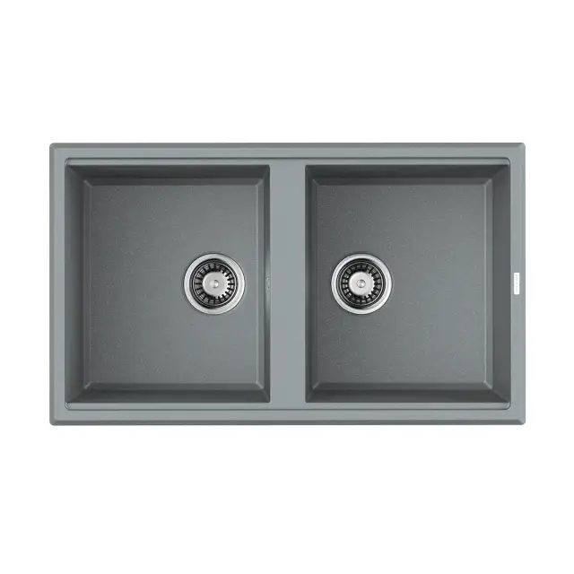 Omoikiri Tedori 86-2-GR Кухонная мойка Tetogranit 86x51 см, цвет: leningrad grey 4993572