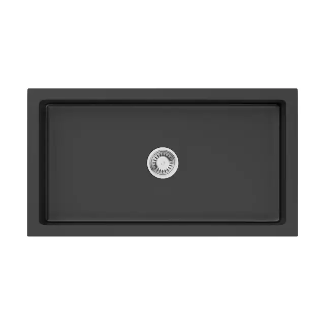 Omoikiri Mikura 83-BL Кухонная мойка Natceramic 84x46 см, цвет: черный 4997081