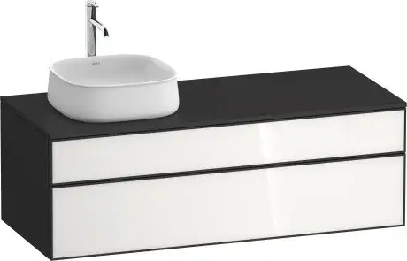 Duravit Zencha Тумба под рак. 130x55x44,2h см, цвет: белое стекло/графит супермат. ZE4822L64800000