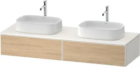 Duravit Zencha Тумба под две рак. 160x55x28,1h см, цвет: дуб натур./белый супермат. ZE4815B30840000