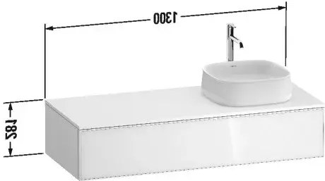 Duravit Zencha Тумба под рак. 130x55x28,1h см, цвет: белое стекло/белый супермат. ZE4812R64840000