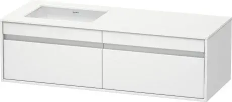 Duravit Ketho Тумба с раковиной слева 140x55x42,6h см, цвет: Gres Pietra Grey Opaco KT6897L1818