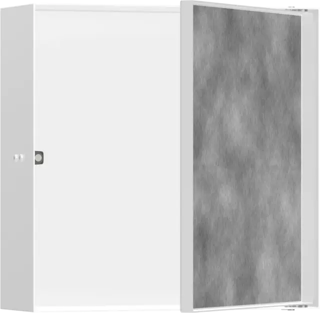 Hansgrohe XtraStoris Rock Полка в нишу встраиваемая 30х10х30h см, с дверью, цвет: матовый белый 56085700