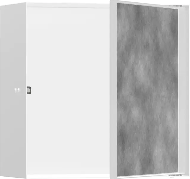 Hansgrohe XtraStoris Rock Полка в нишу встраиваемая 30х14х30h см, с дверью, цвет: матовый белый 56091700
