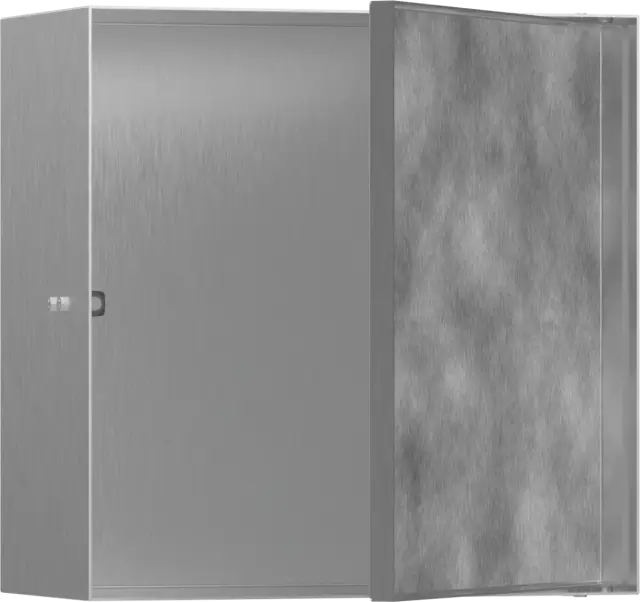 Hansgrohe XtraStoris Rock Полка в нишу встраиваемая 30х14х30h см, с дверью, цвет: нержавеющая сталь 56091800