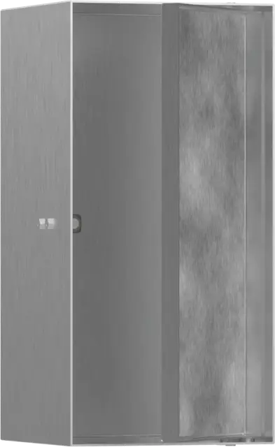 Hansgrohe XtraStoris Rock Полка в нишу встраиваемая 30х14х30h см, с дверью, цвет: нержавеющая сталь 56088800