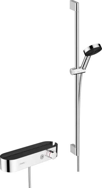 Hansgrohe Pulsify Душевой комплект: термостат, лейка 3 режима, штанга 96 см, шланг, цвет: хром 24270000