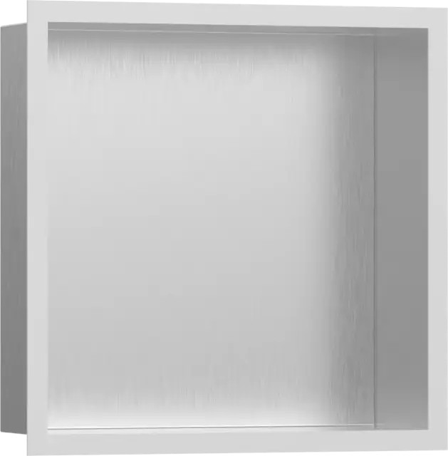 Hansgrohe XtraStoris Полка-короб встраиваемая 30х10х30h см, цвет: нержавеющая сталь/белый 56097700