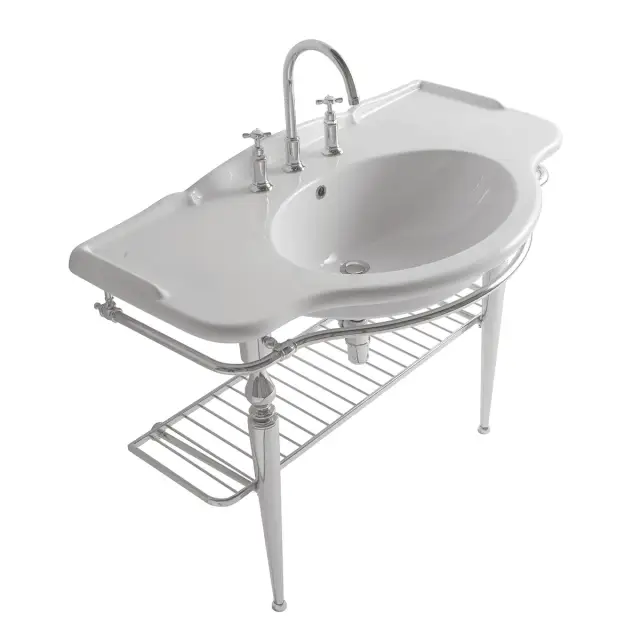 Globo Paestum Консоль для раковины напольная металлическая 110x60x80,5h см, цвет: хром PATC22 cr