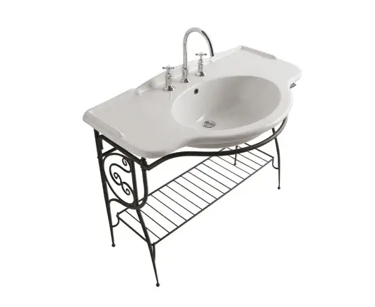 Globo Paestum Консоль для раковины напольная металлическая 103x61x81h см, цвет: состаренный металл PA036