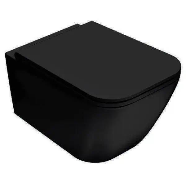 Globo Stone Унитаз подвесной безободковый, с креплением 36x52 см, цвет: черный матовый STS05AR