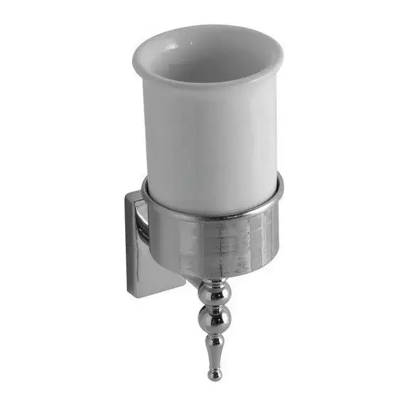 Globo Paestum Стакан для зубных щеток подвесной, с настенным держателем, керамический, цвет: хром PABC40