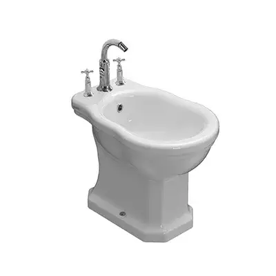 Globo Paestum Биде напольное 57x37см, с 3 отв. под смес., креплением и переливом, цвет: белый глянц. PA060BI