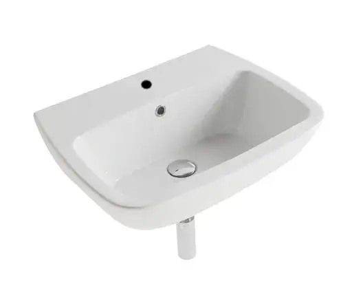 Globo Daily Раковина подвесная 61x48 см, с переливом и креплением, без д/к, цвет: белый глянцевый DA060BI