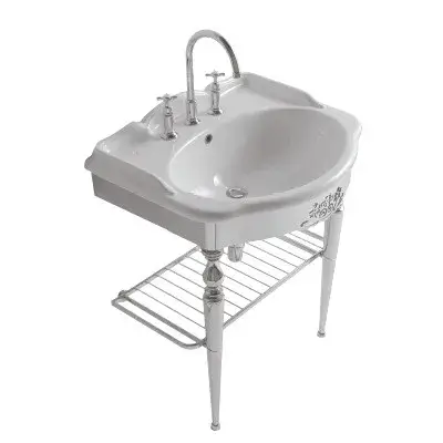 Globo Paestum Консоль для раковины напольная металлическая 57x52x82h см, цвет: хром PATC57