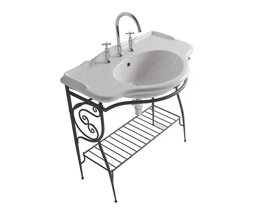 Globo Paestum Консоль для раковины напольная металлическая 85x55x81h см, цвет: состаренный металл PA072