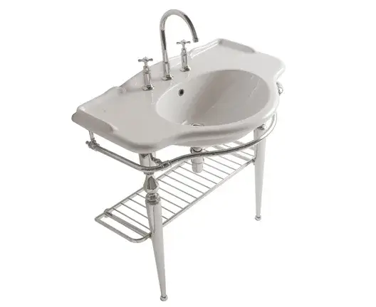 Globo Paestum Консоль для раковины напольная металлическая 90x56x90h см, цвет: хром PATC56