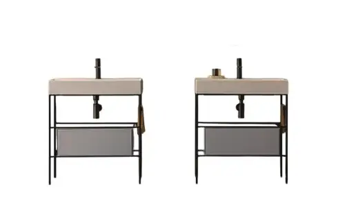 Globo Opi Консоль для раковины напольная металическая прямоугольная 80x47x78h см, цвет: черный мат. OP001SAR