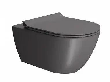 GSI Pura Унитаз подвесной 55x36 см безободковый, смыв swirlflush, цвет: bistro opaco 881516