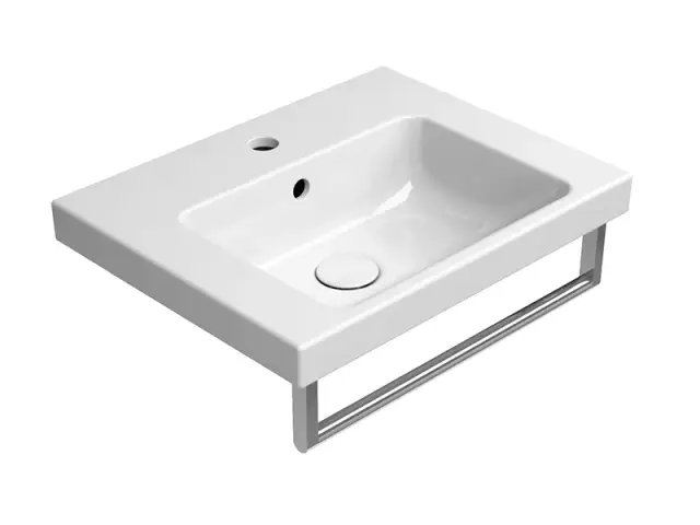 GSI Norm Раковина подвесная/встраиваемая 50x40 см, 1 отверстие, с переливом, цвет: белый глянцевый 8638111