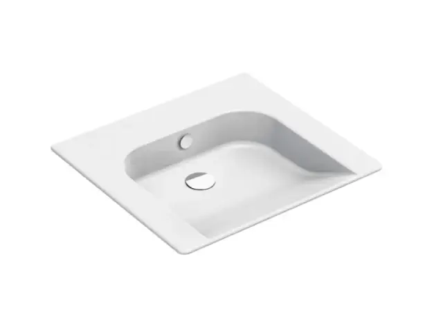 GSI Community Раковина подвесная 60x55 см, 1 отверстие, с переливом, без д/к, цвет: белый глянцевый 7635011