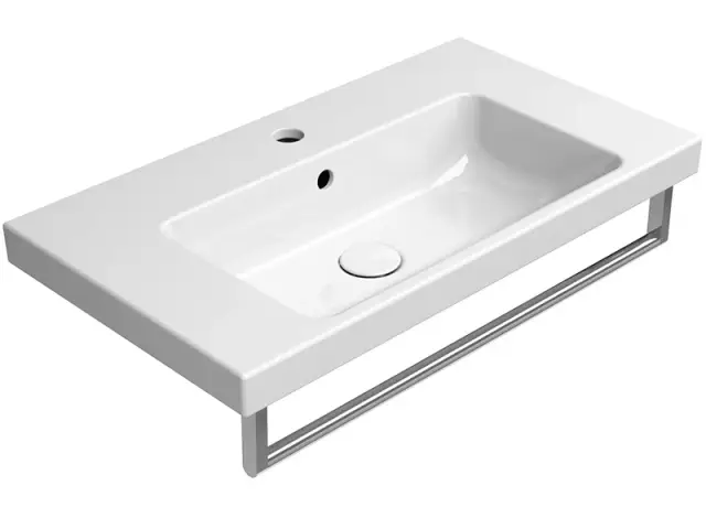 GSI Norm Раковина подвесная/встраиваемая 70x40 см, 1 отверстие, с переливом, цвет: белый глянцевый 8637111
